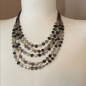 Chico's Black and Silver Multi-Strand Necklace